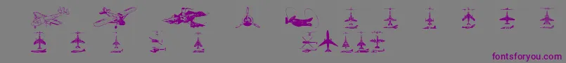 Aircraft2 Font – Purple Fonts on Gray Background
