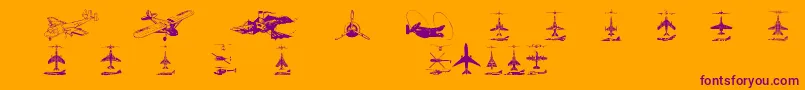 Aircraft2 Font – Purple Fonts on Orange Background