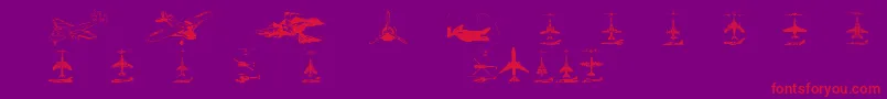 Aircraft2 Font – Red Fonts on Purple Background