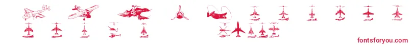 Aircraft2 Font – Red Fonts on White Background