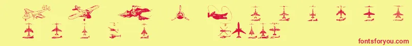 Шрифт Aircraft2 – красные шрифты на жёлтом фоне