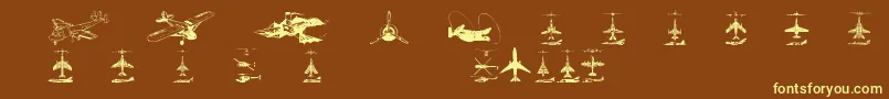 Aircraft2 Font – Yellow Fonts on Brown Background