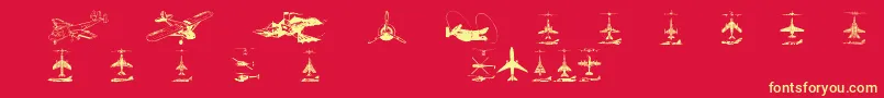 Aircraft2 Font – Yellow Fonts on Red Background