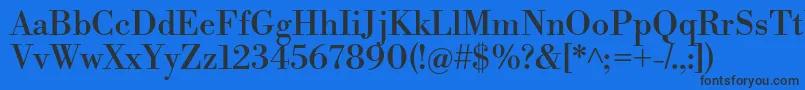 フォントLibrebodoniRegular – 黒い文字の青い背景