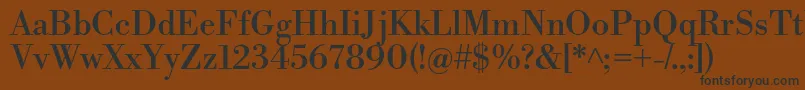 LibrebodoniRegular-fontti – mustat fontit ruskealla taustalla