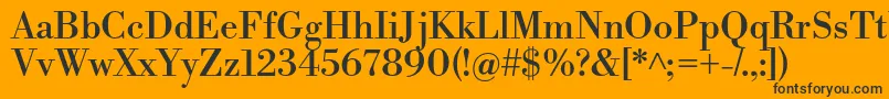 フォントLibrebodoniRegular – 黒い文字のオレンジの背景