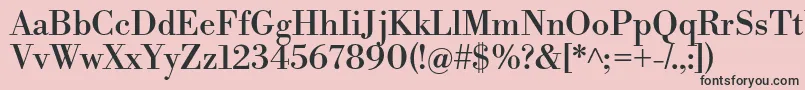 フォントLibrebodoniRegular – ピンクの背景に黒い文字
