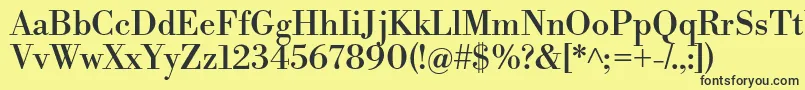 フォントLibrebodoniRegular – 黒い文字の黄色い背景