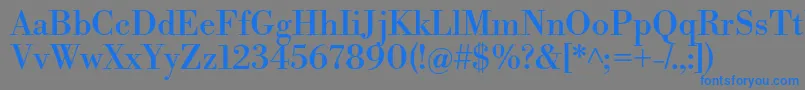 フォントLibrebodoniRegular – 灰色の背景に青い文字