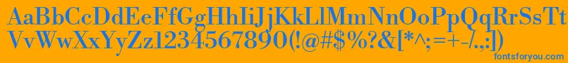 フォントLibrebodoniRegular – オレンジの背景に青い文字