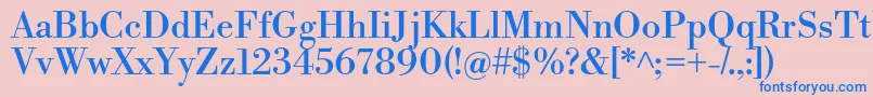 フォントLibrebodoniRegular – ピンクの背景に青い文字