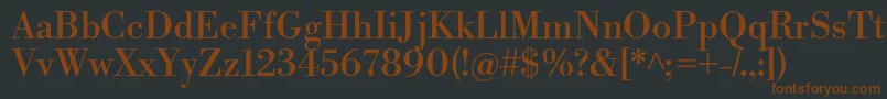 LibrebodoniRegular-fontti – ruskeat fontit mustalla taustalla