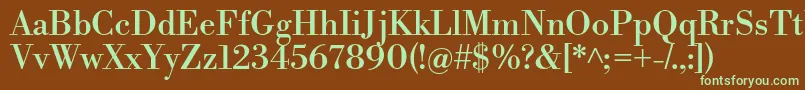 LibrebodoniRegular Font – Green Fonts on Brown Background