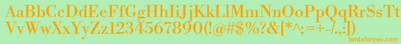 LibrebodoniRegular Font – Orange Fonts on Green Background