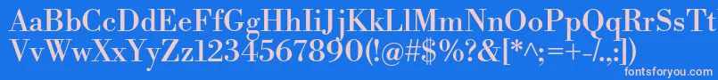 フォントLibrebodoniRegular – ピンクの文字、青い背景