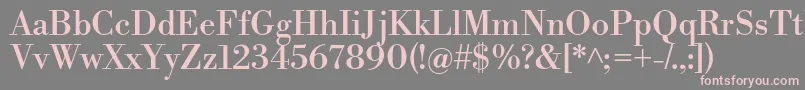 LibrebodoniRegular-fontti – vaaleanpunaiset fontit harmaalla taustalla