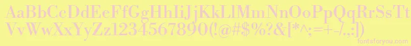 LibrebodoniRegular Font – Pink Fonts on Yellow Background