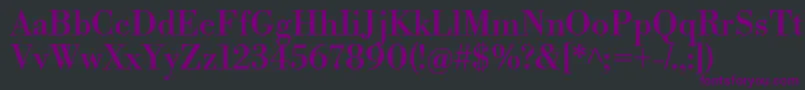 フォントLibrebodoniRegular – 黒い背景に紫のフォント