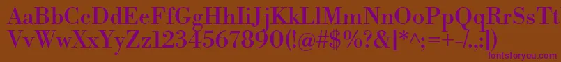 LibrebodoniRegular Font – Purple Fonts on Brown Background