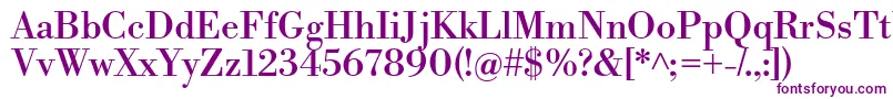 Czcionka LibrebodoniRegular – fioletowe czcionki