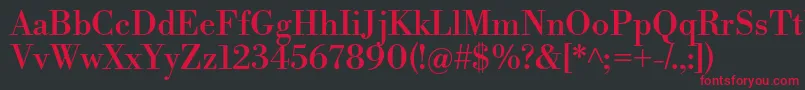 Шрифт LibrebodoniRegular – красные шрифты на чёрном фоне