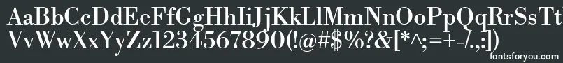 Шрифт LibrebodoniRegular – белые шрифты на чёрном фоне