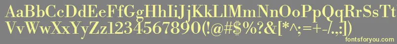 LibrebodoniRegular-Schriftart – Gelbe Schriften auf grauem Hintergrund