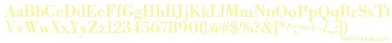 LibrebodoniRegular-fontti – keltaiset fontit valkoisella taustalla