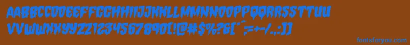 Czcionka Hemogoblinrotal – niebieskie czcionki na brązowym tle