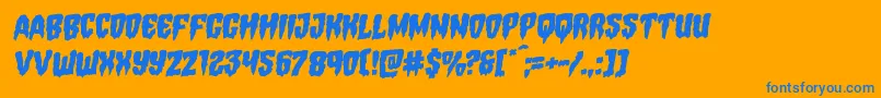 Hemogoblinrotal Font – Blue Fonts on Orange Background