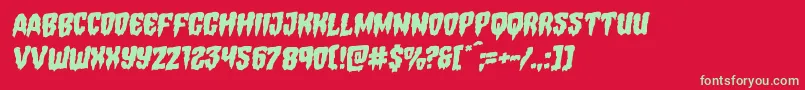 フォントHemogoblinrotal – 赤い背景に緑の文字