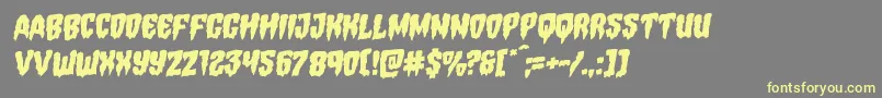 フォントHemogoblinrotal – 黄色のフォント、灰色の背景