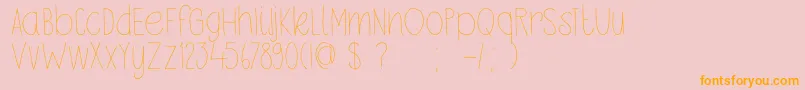 DkPetitOiseau Font – Orange Fonts on Pink Background