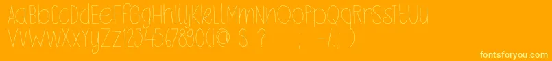 DkPetitOiseau Font – Yellow Fonts on Orange Background