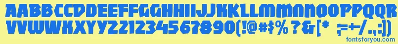 Mightywindyblack Font – Blue Fonts on Yellow Background