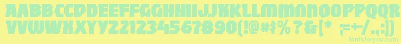 Mightywindyblack Font – Green Fonts on Yellow Background