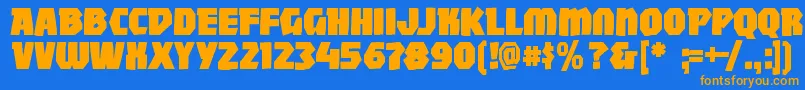 Mightywindyblack Font – Orange Fonts on Blue Background