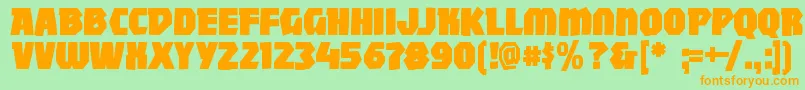 Mightywindyblack Font – Orange Fonts on Green Background