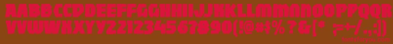 Mightywindyblack-fontti – punaiset fontit ruskealla taustalla