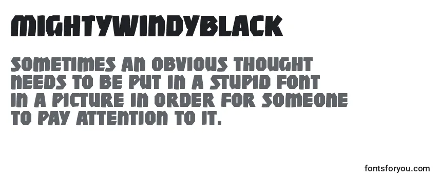 Mightywindyblack -fontin tarkastelu