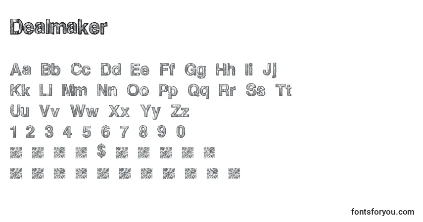 A fonte Dealmaker – alfabeto, números, caracteres especiais