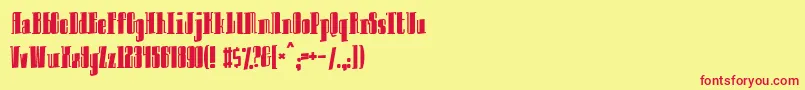 フォントInnocent ffy – 赤い文字の黄色い背景