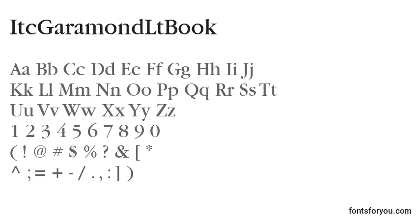 ItcGaramondLtBook-fontti – aakkoset, numerot, erikoismerkit
