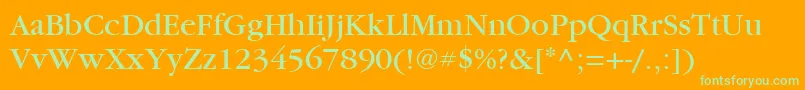 ItcGaramondLtBook Font – Green Fonts on Orange Background