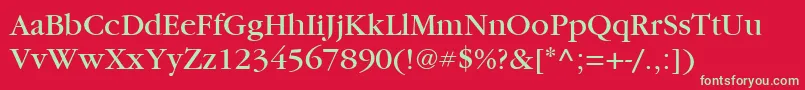 ItcGaramondLtBook Font – Green Fonts on Red Background