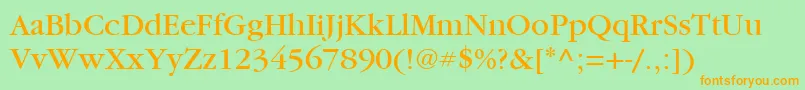 ItcGaramondLtBook Font – Orange Fonts on Green Background