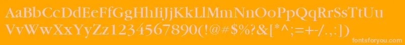 ItcGaramondLtBook-Schriftart – Rosa Schriften auf orangefarbenem Hintergrund