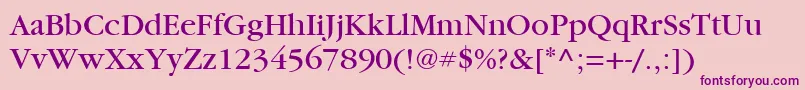 ItcGaramondLtBook Font – Purple Fonts on Pink Background