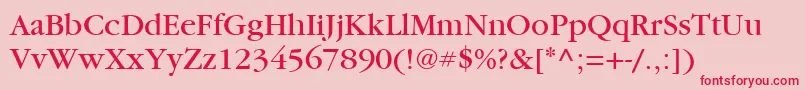 ItcGaramondLtBook Font – Red Fonts on Pink Background