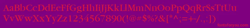 ItcGaramondLtBook Font – Red Fonts on Purple Background
